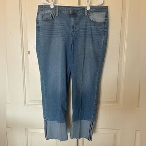 Style & Co. Light Blue Cropped Jeans with Frayed Hem